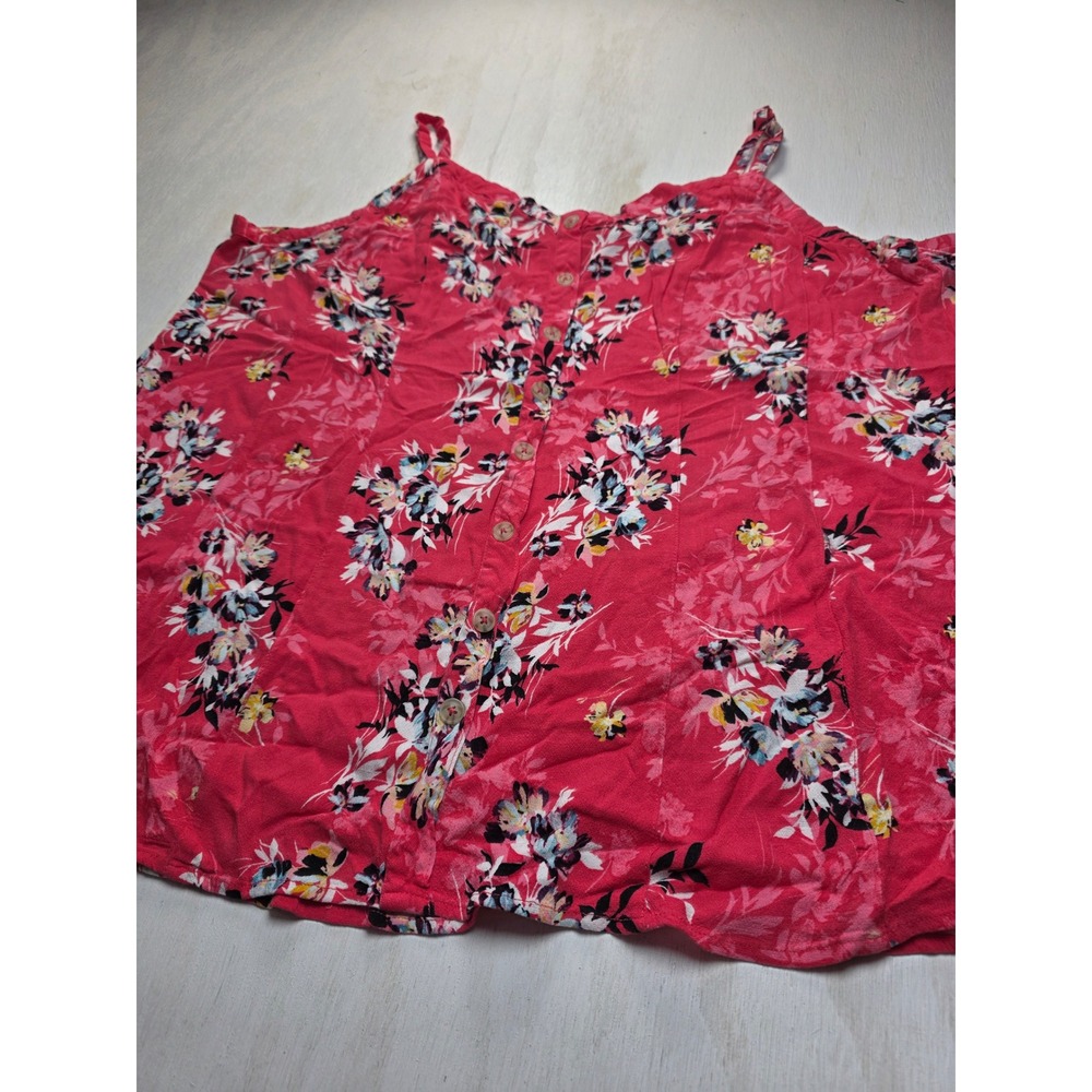 Torrid Pink Floral Button Front Cami Top Sleeveless Boho Blouse Plus Size 5 5X